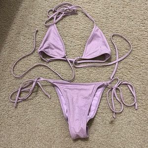 purple white fox swim set